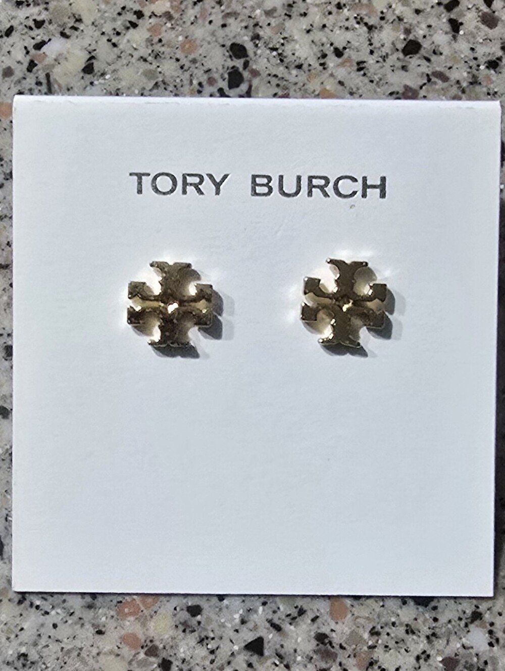 Tory Burch Gold-tone Logo Double T Stud Earrings